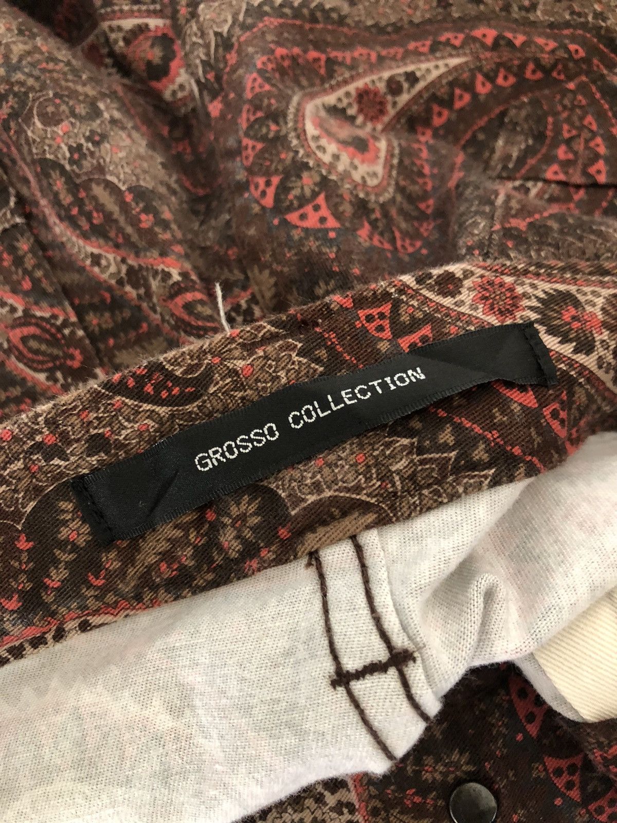 Vintage Grosso Collection Japan Paisley Stretch Psychedelic Jeans Size US 31 - 19 Thumbnail
