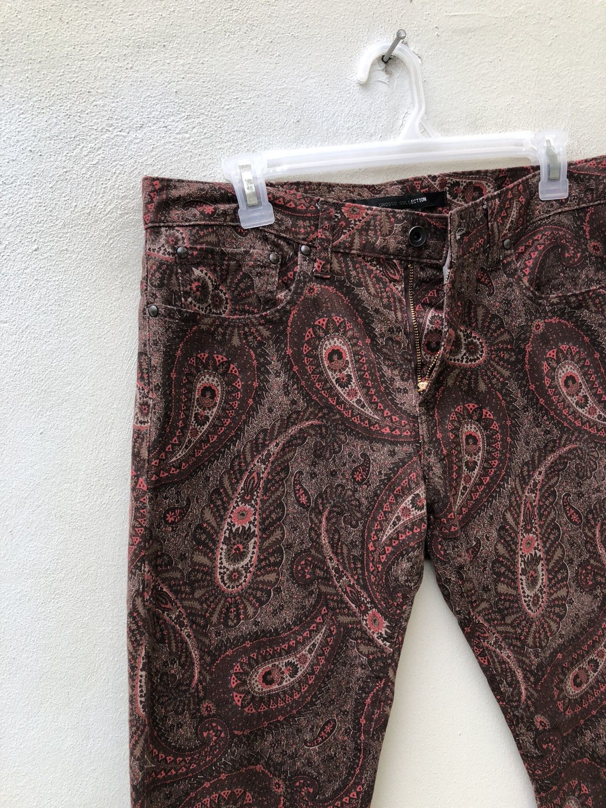Vintage Grosso Collection Japan Paisley Stretch Psychedelic Jeans Size US 31 - 9 Thumbnail