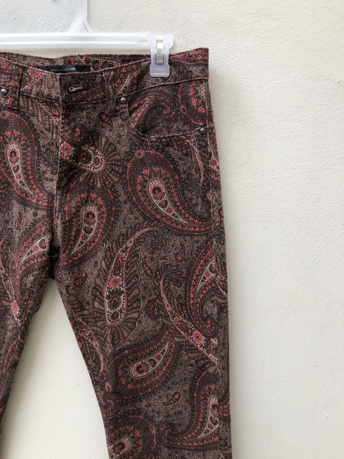 Vintage Grosso Collection Japan Paisley Stretch Psychedelic Jeans Size US 31 - 12 Thumbnail