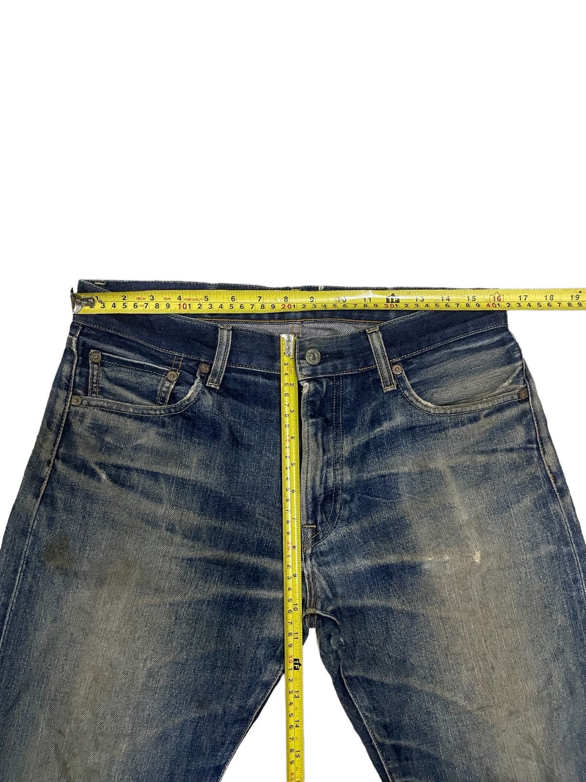 Kaihara Denim Uniqlo Kaihara Fabric Selvedge Indigo Washed Ripped Jeans Size US 32 / EU 48 - 18 Thumbnail