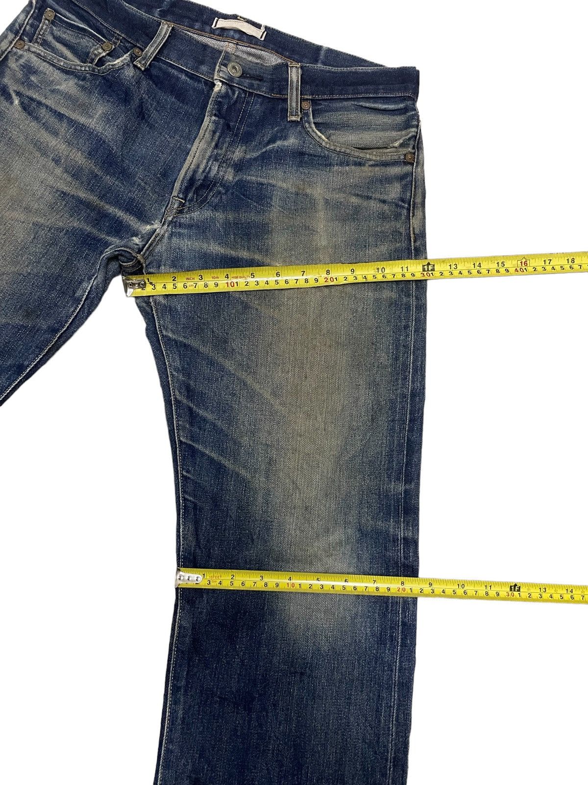 Kaihara Denim Uniqlo Kaihara Fabric Selvedge Indigo Washed Ripped Jeans Size US 32 / EU 48 - 19 Thumbnail