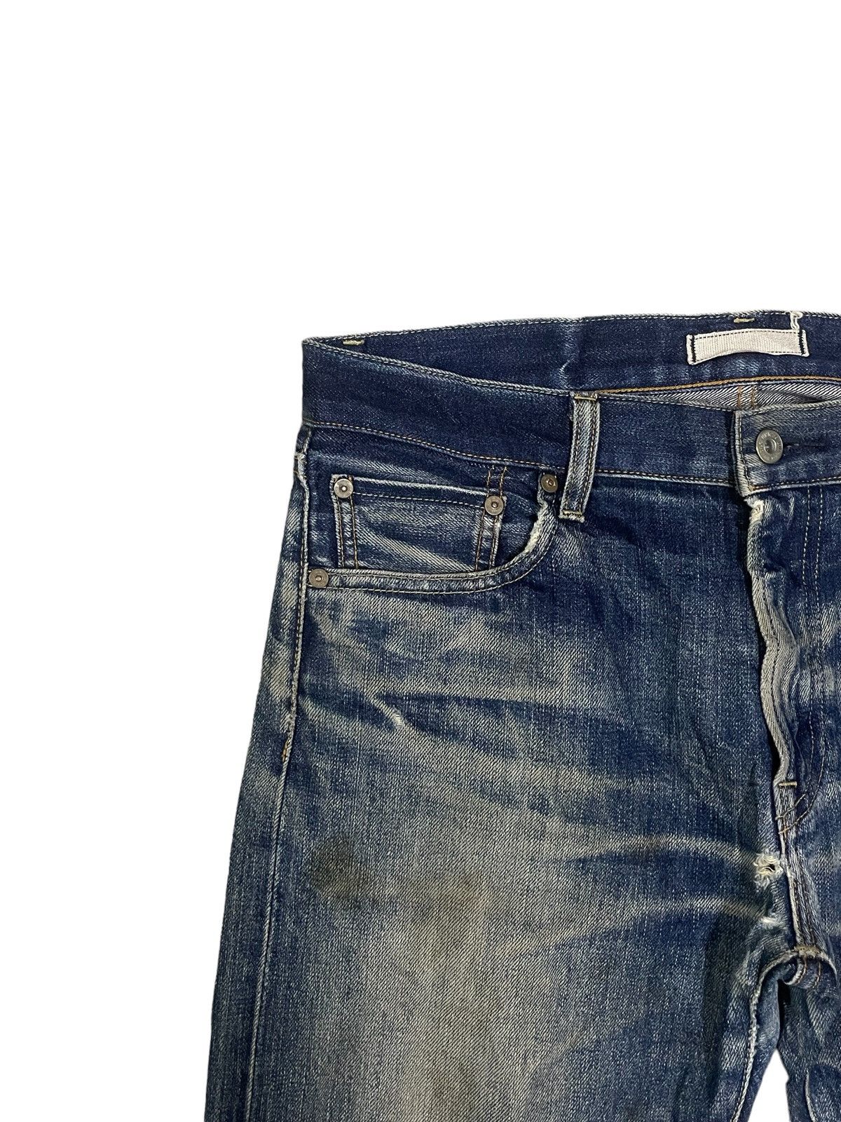 Kaihara Denim Uniqlo Kaihara Fabric Selvedge Indigo Washed Ripped Jeans Size US 32 / EU 48 - 6 Thumbnail