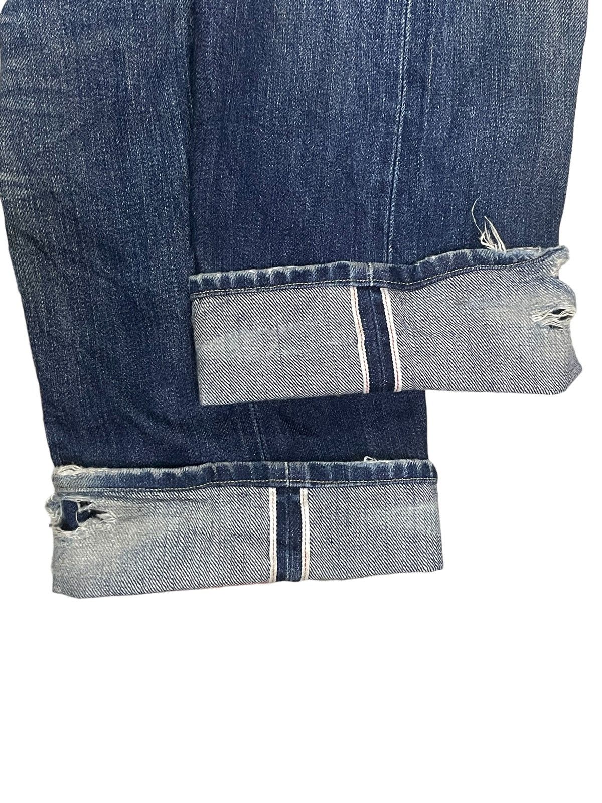 Kaihara Denim Uniqlo Kaihara Fabric Selvedge Indigo Washed Ripped Jeans Size US 32 / EU 48 - 9 Thumbnail