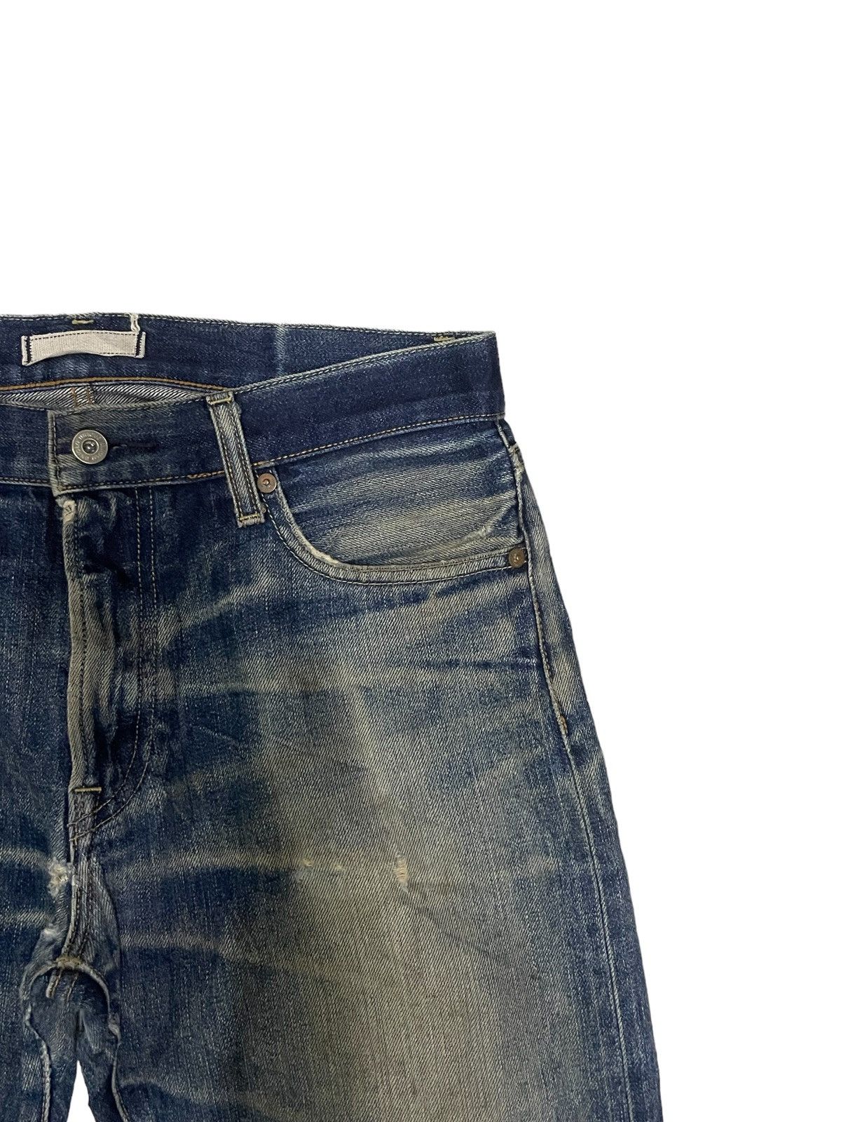 Kaihara Denim Uniqlo Kaihara Fabric Selvedge Indigo Washed Ripped Jeans Size US 32 / EU 48 - 7 Thumbnail