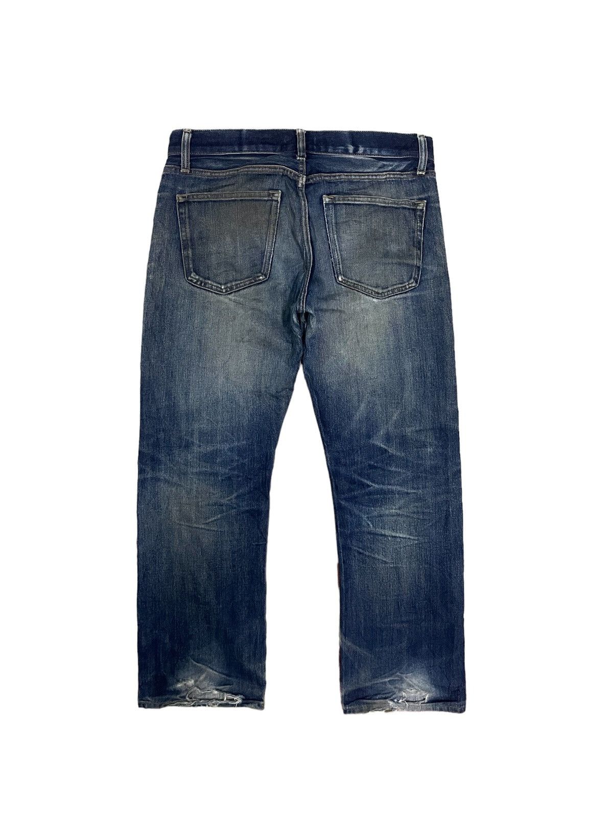Kaihara Denim Uniqlo Kaihara Fabric Selvedge Indigo Washed Ripped Jeans Size US 32 / EU 48 - 10 Thumbnail