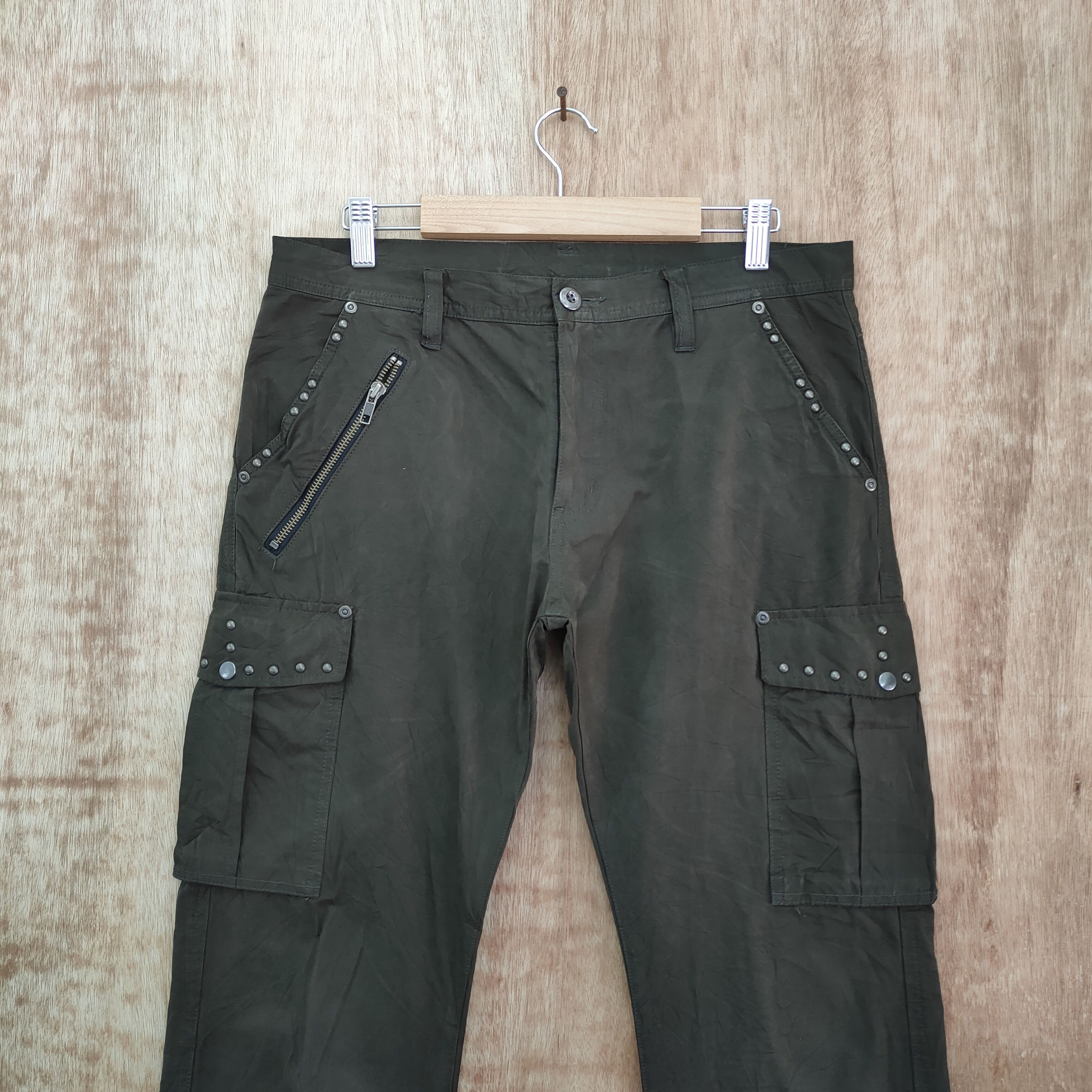 The Difference DIFFERENT ANKLE ZIPPER BROWN CARGO PANTS / ZIPPER OPEN LEG Size US 32 / EU 48 - 2 Thumbnail