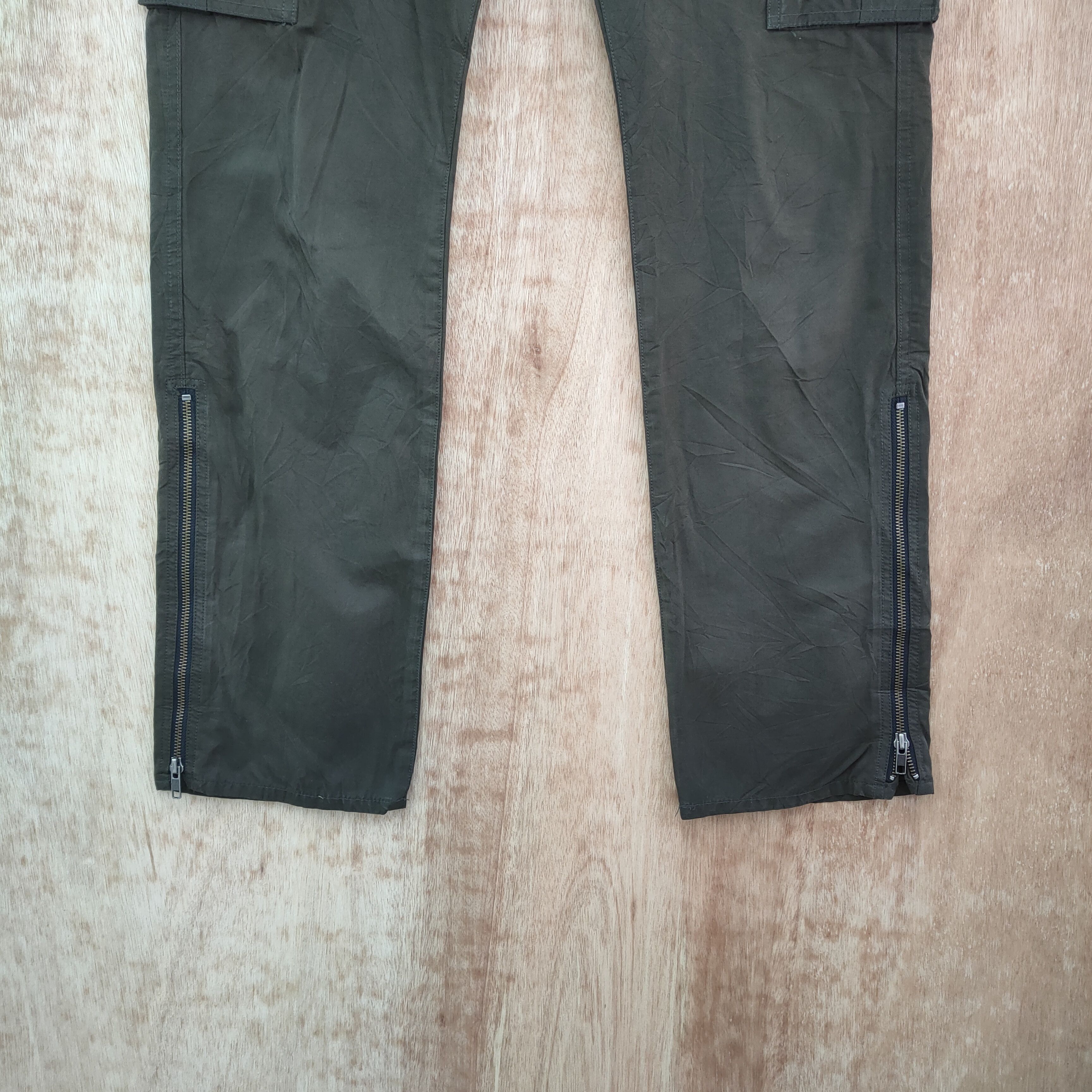 The Difference DIFFERENT ANKLE ZIPPER BROWN CARGO PANTS / ZIPPER OPEN LEG Size US 32 / EU 48 - 3 Thumbnail