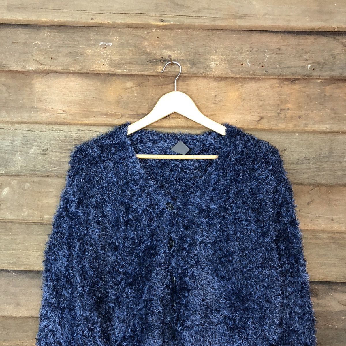 Homespun Knitwear DLL DIRZ Dark Blue Mohair fur Shag Shaggy Knitwear #c1057 Size M / US 6-8 / IT 42-44 - 9 Thumbnail