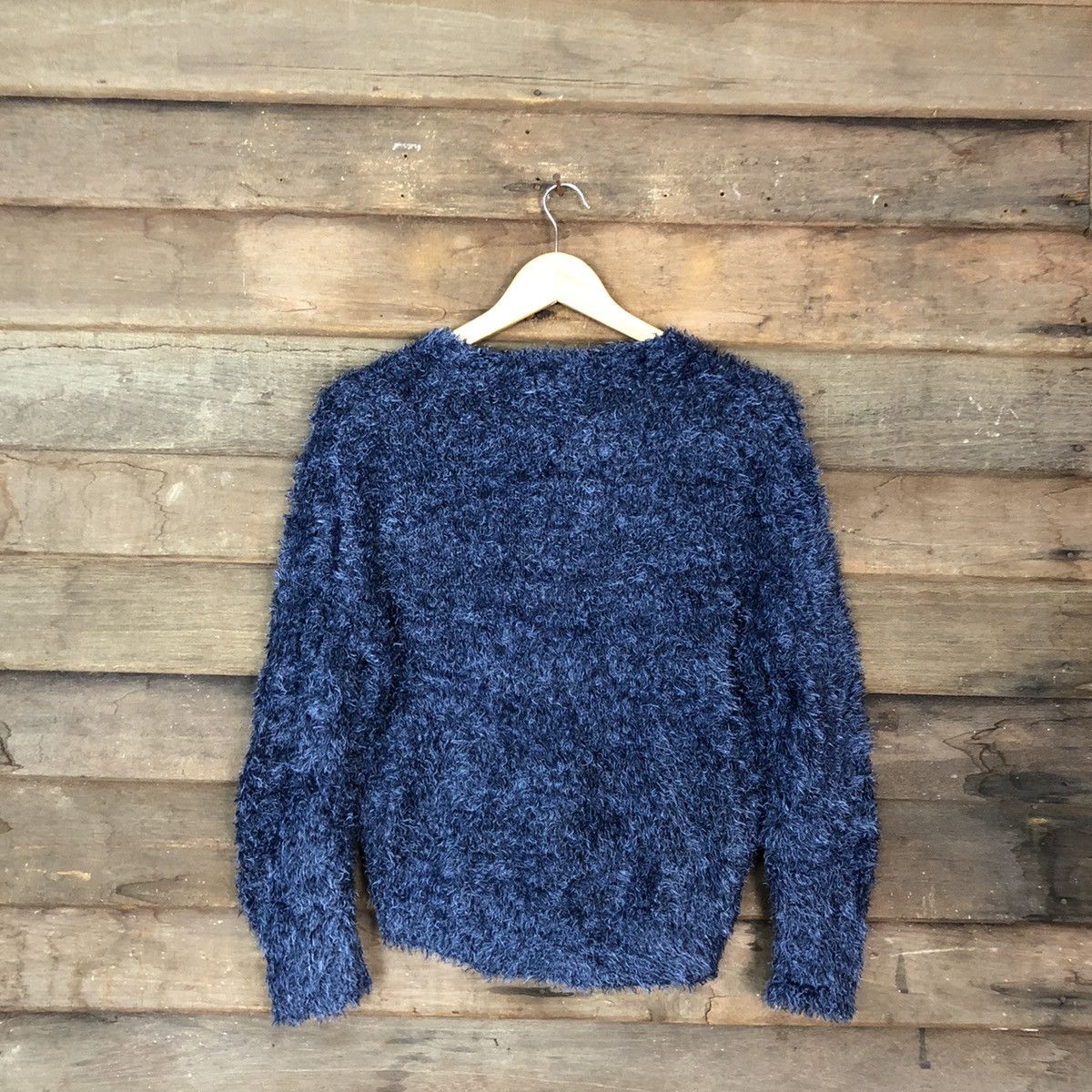 Homespun Knitwear DLL DIRZ Dark Blue Mohair fur Shag Shaggy Knitwear #c1057 Size M / US 6-8 / IT 42-44 - 11 Thumbnail
