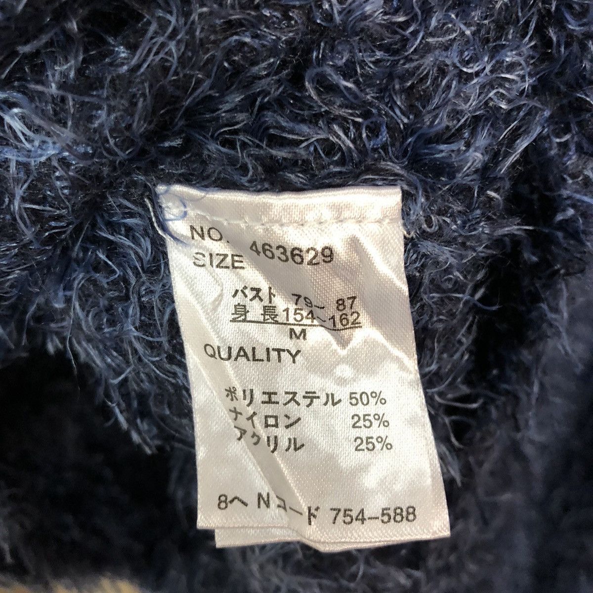 Homespun Knitwear DLL DIRZ Dark Blue Mohair fur Shag Shaggy Knitwear #c1057 Size M / US 6-8 / IT 42-44 - 12 Thumbnail