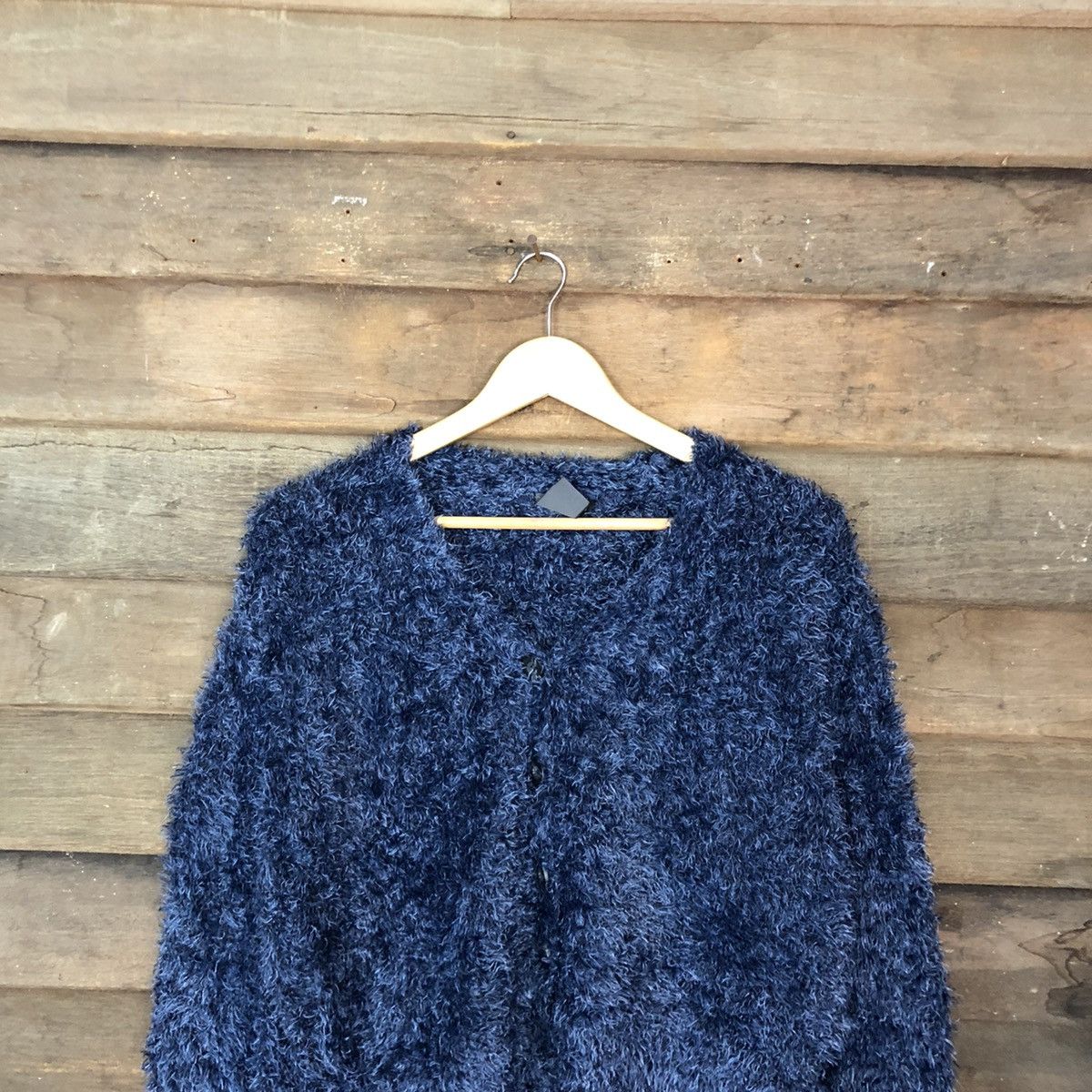 Homespun Knitwear DLL DIRZ Dark Blue Mohair fur Shag Shaggy Knitwear #c1057 Size M / US 6-8 / IT 42-44 - 2 Thumbnail