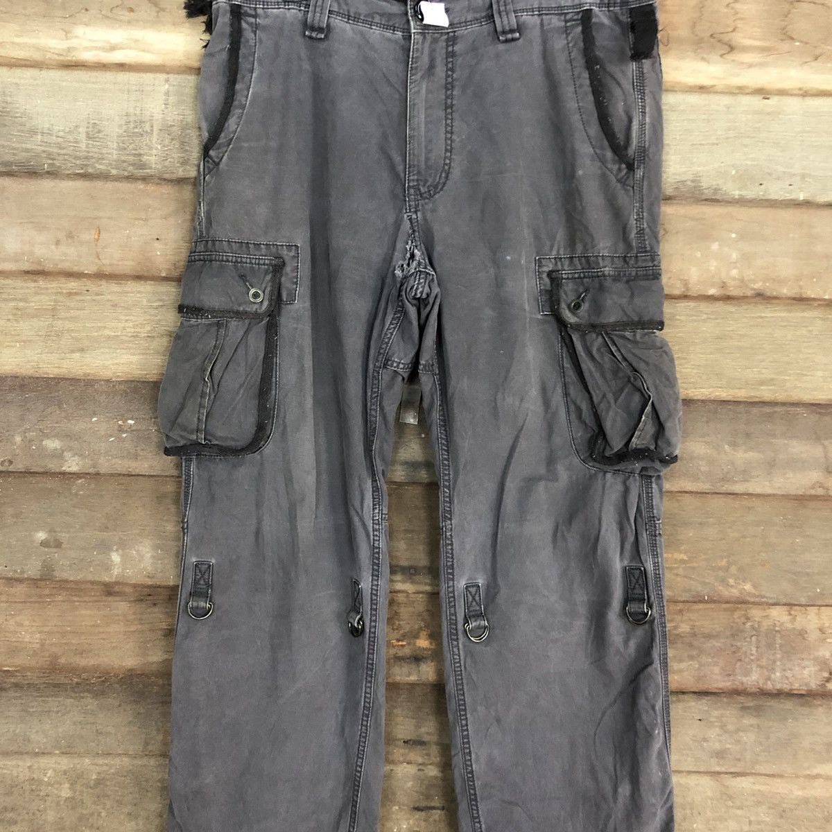 Faded Glory Uniqlo faded Black Multipocket utility Cargo Pants #4594 Size US 32 / EU 48 - 4 Thumbnail