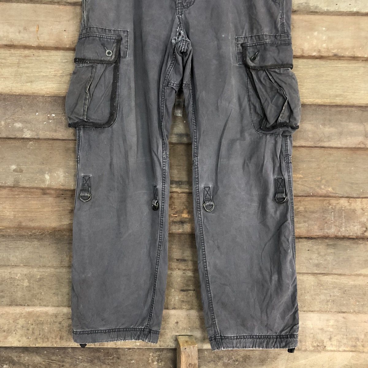 Faded Glory Uniqlo faded Black Multipocket utility Cargo Pants #4594 Size US 32 / EU 48 - 3 Thumbnail