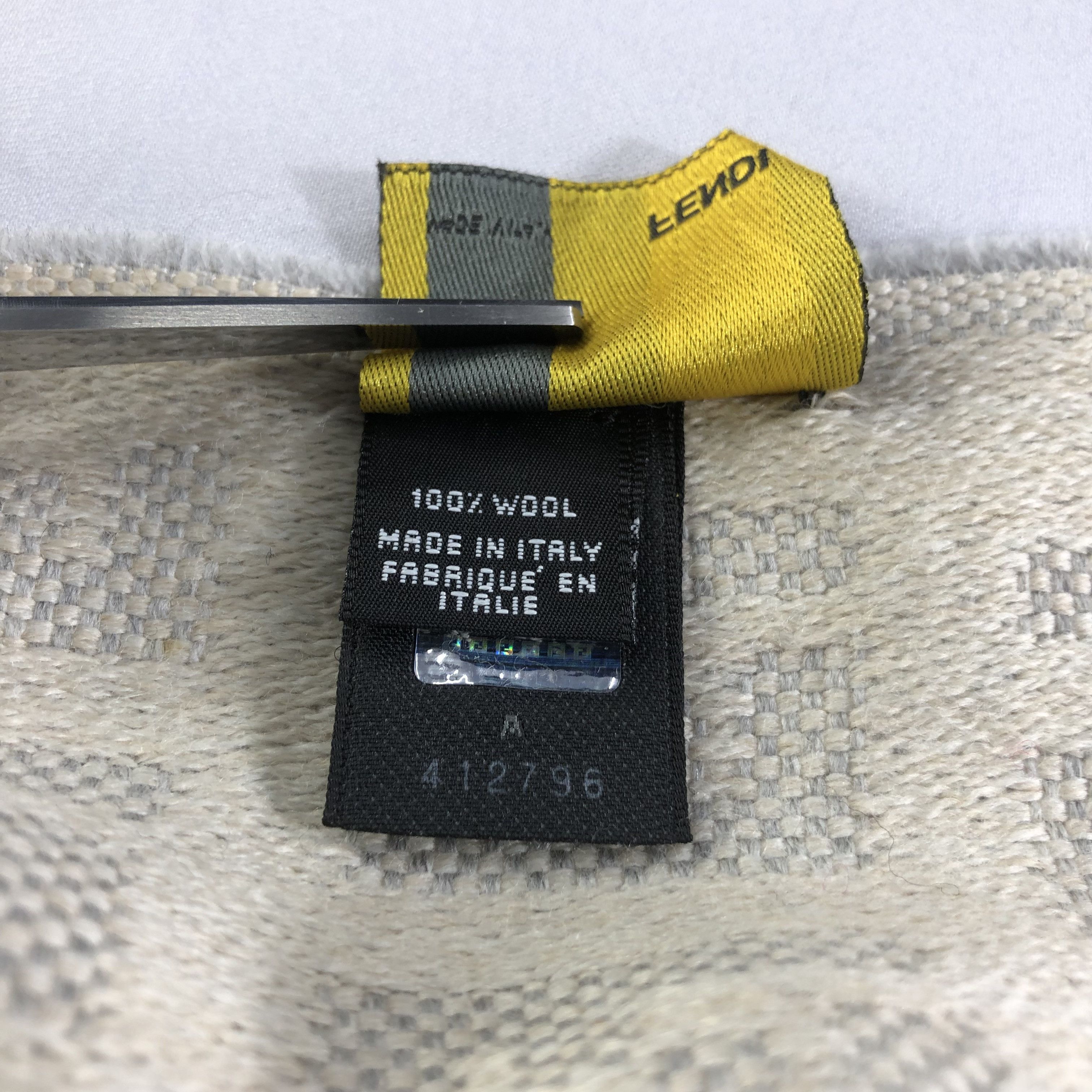 Fendi FENDI Monogram FF Wool Scarf Muffler V1647 Size ONE SIZE - 5 Thumbnail