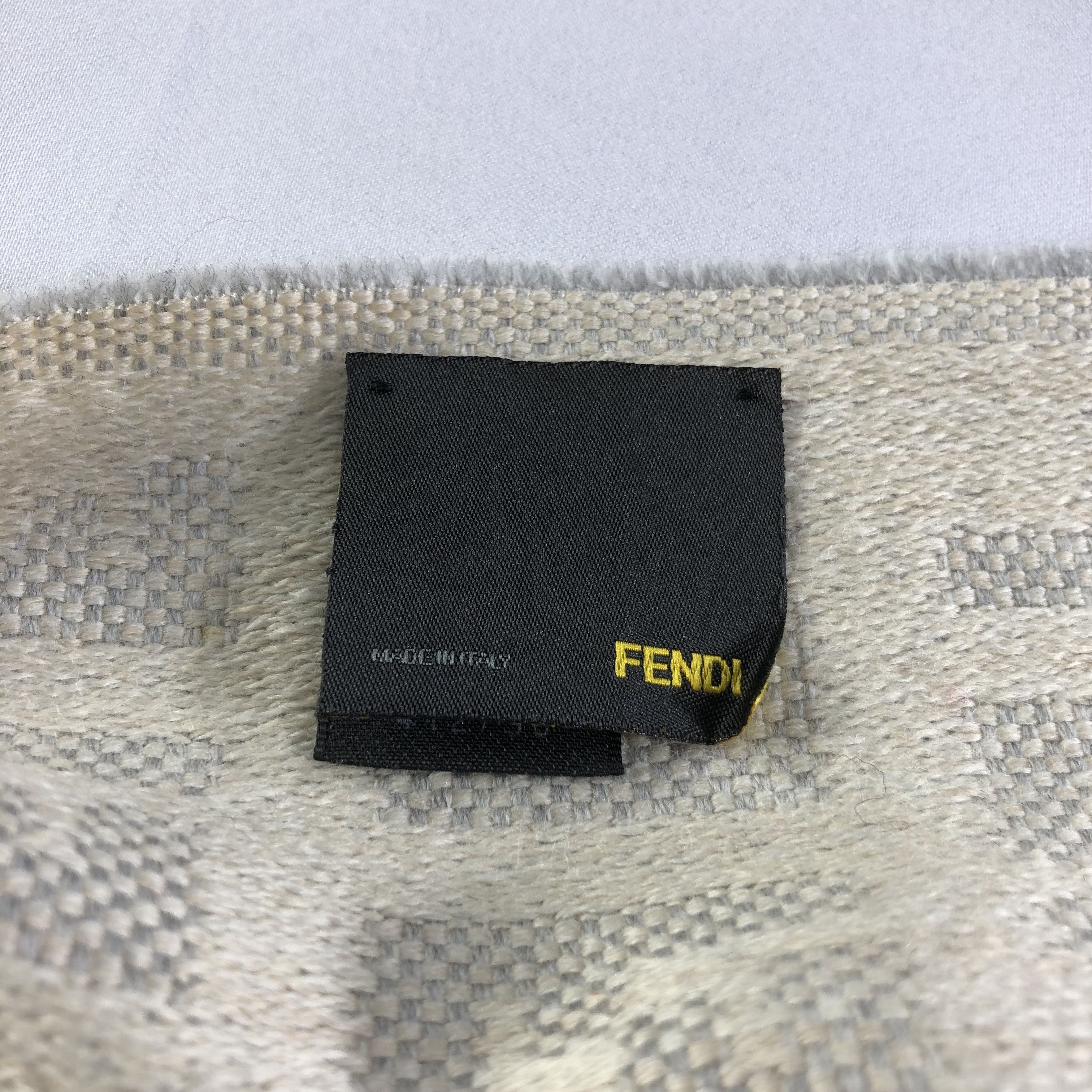 Fendi FENDI Monogram FF Wool Scarf Muffler V1647 Size ONE SIZE - 4 Thumbnail