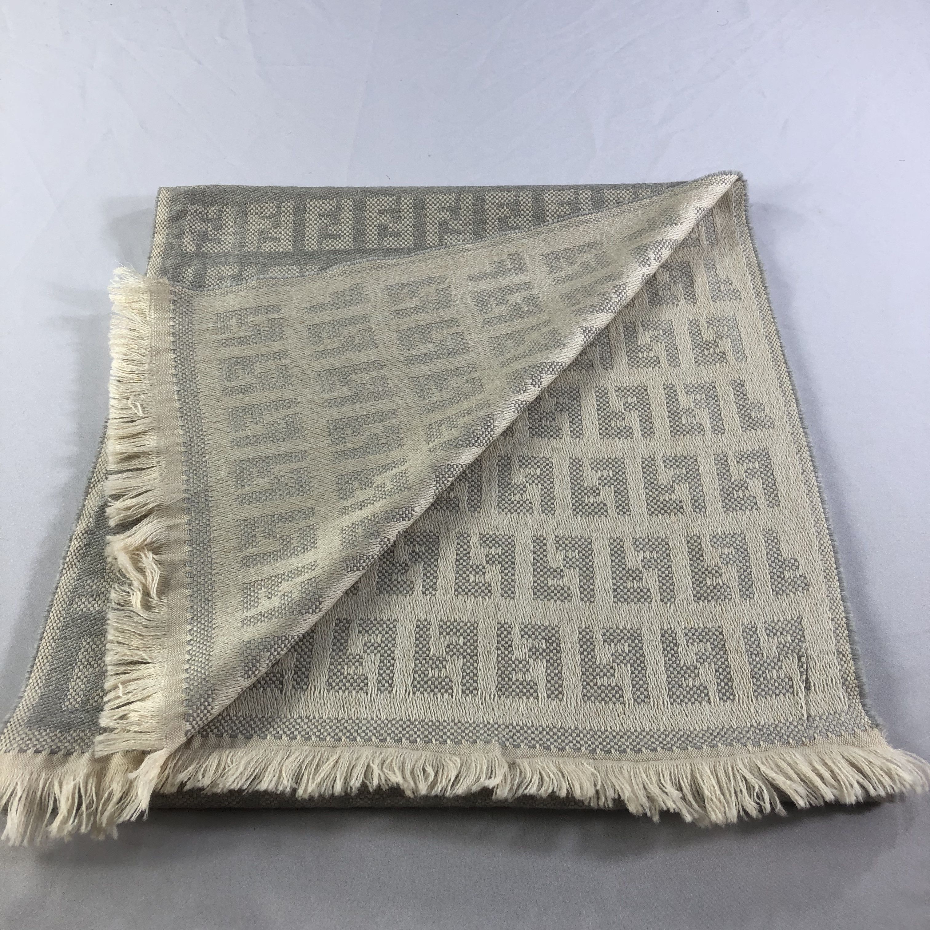 Fendi FENDI Monogram FF Wool Scarf Muffler V1647 Size ONE SIZE - 9 Thumbnail
