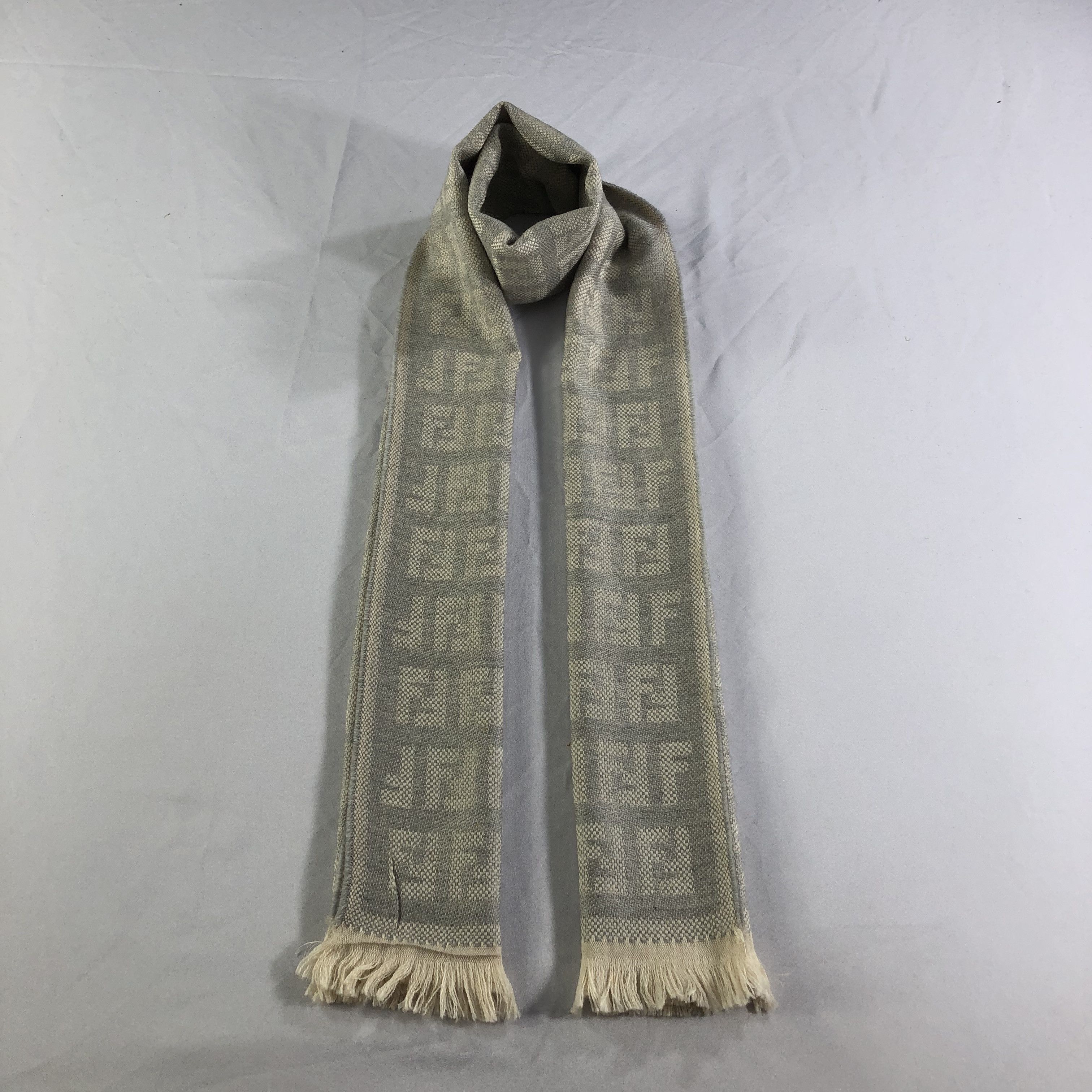 Fendi FENDI Monogram FF Wool Scarf Muffler V1647 Size ONE SIZE - 1 Thumbnail