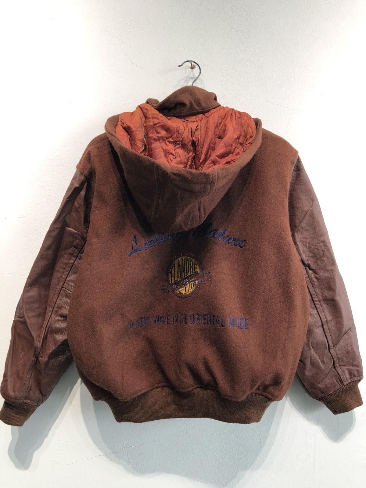 image of Flandre Club Varsity Jacket in Brown, Men's (Size Medium)