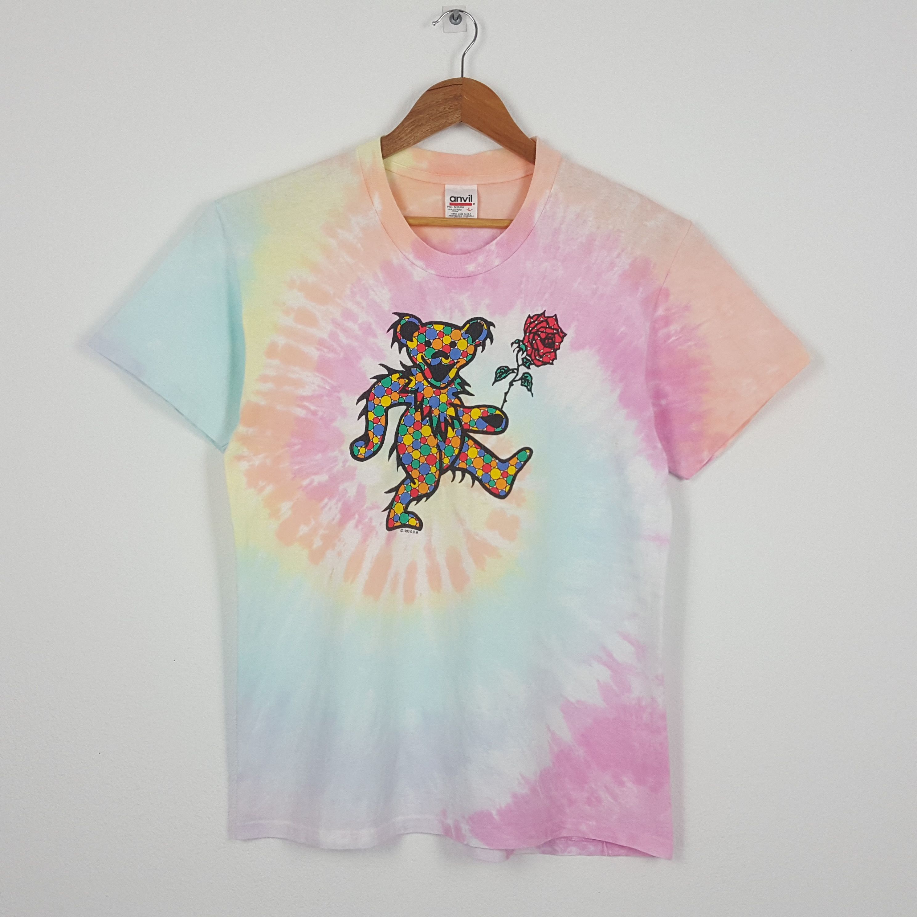 image of Anvil x Grateful Dead Vintage 90's Grateful Dead American Rock Band Tie Dye Tees (Size Medium)