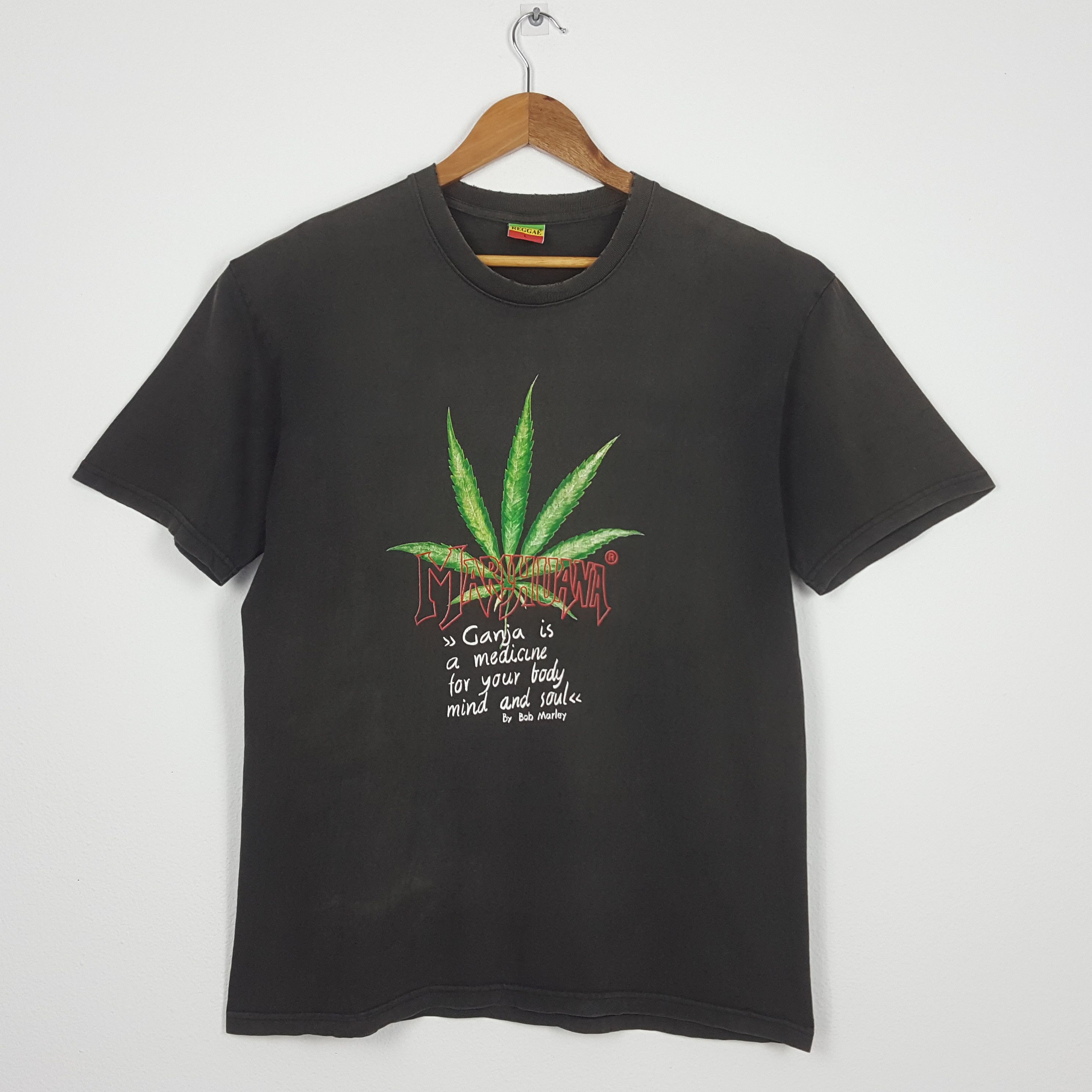 Vintage MARIJUANA ganja Bob Marley raggae t-shirt