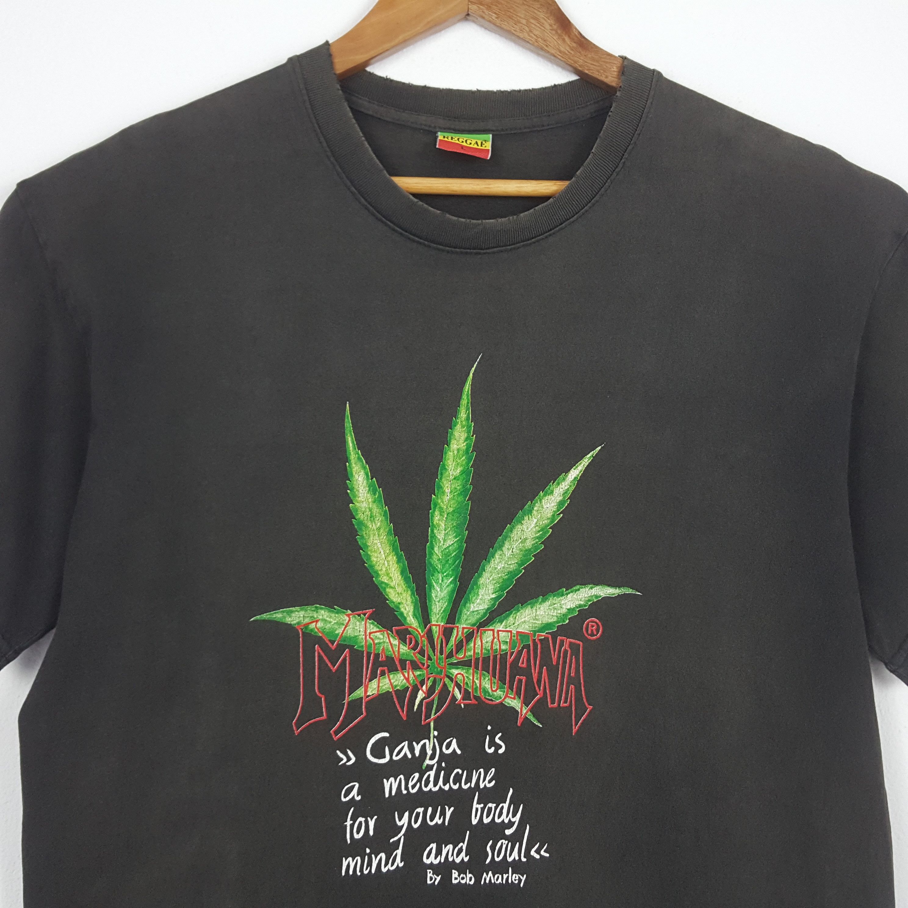 Bob Marley × Vintage Vintage MARIJUANA ganja Bob Marley raggae t-shirt Size US L / EU 52-54 / 3 - 2 Thumbnail