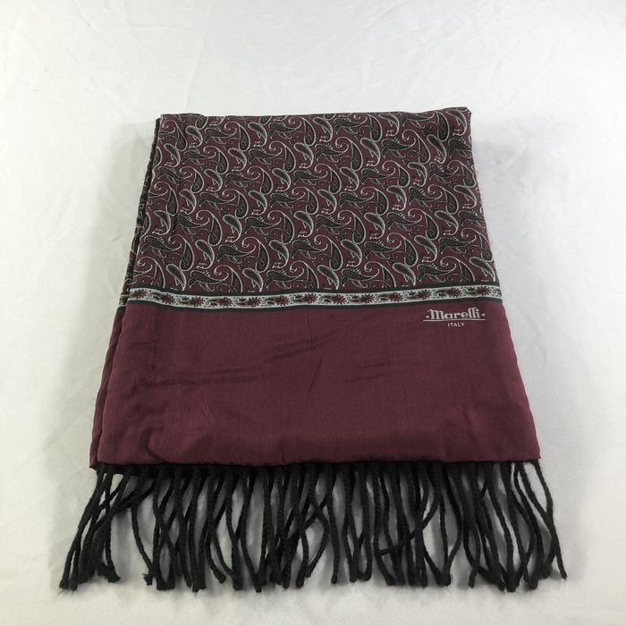 Vintage Marelli Paisley Silk Wool Scarf Muffler V1666 | Grailed