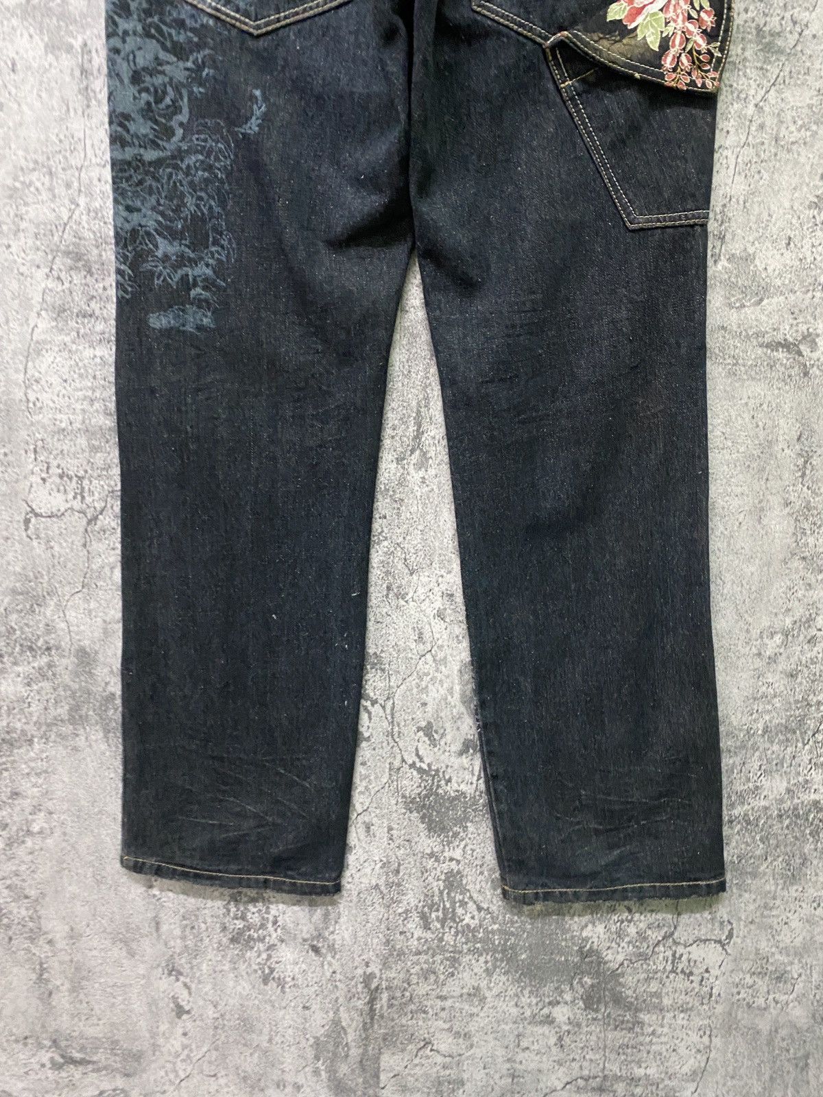 Japanese Brand Japan Tradition GUMU Multipocket Floral Design Denim Pants Size US 30 / EU 46 - 17 Thumbnail