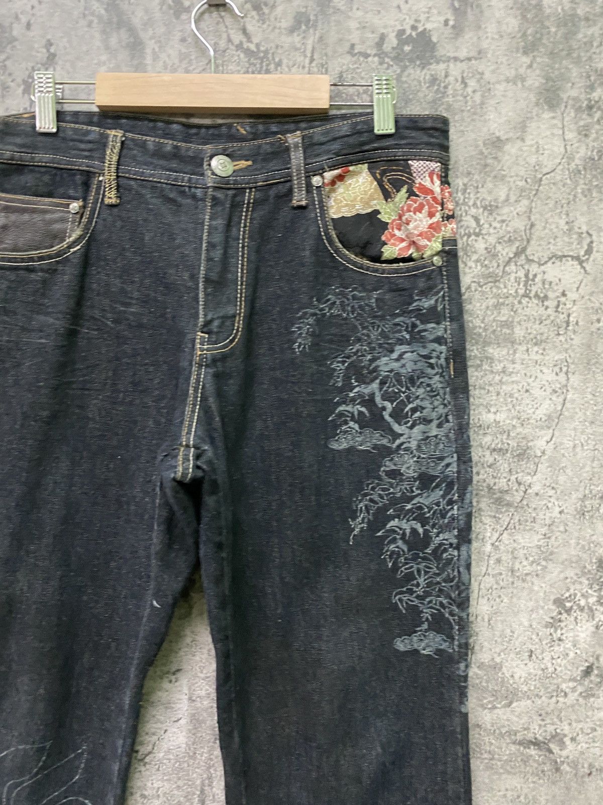 Japanese Brand Japan Tradition GUMU Multipocket Floral Design Denim Pants Size US 30 / EU 46 - 5 Thumbnail