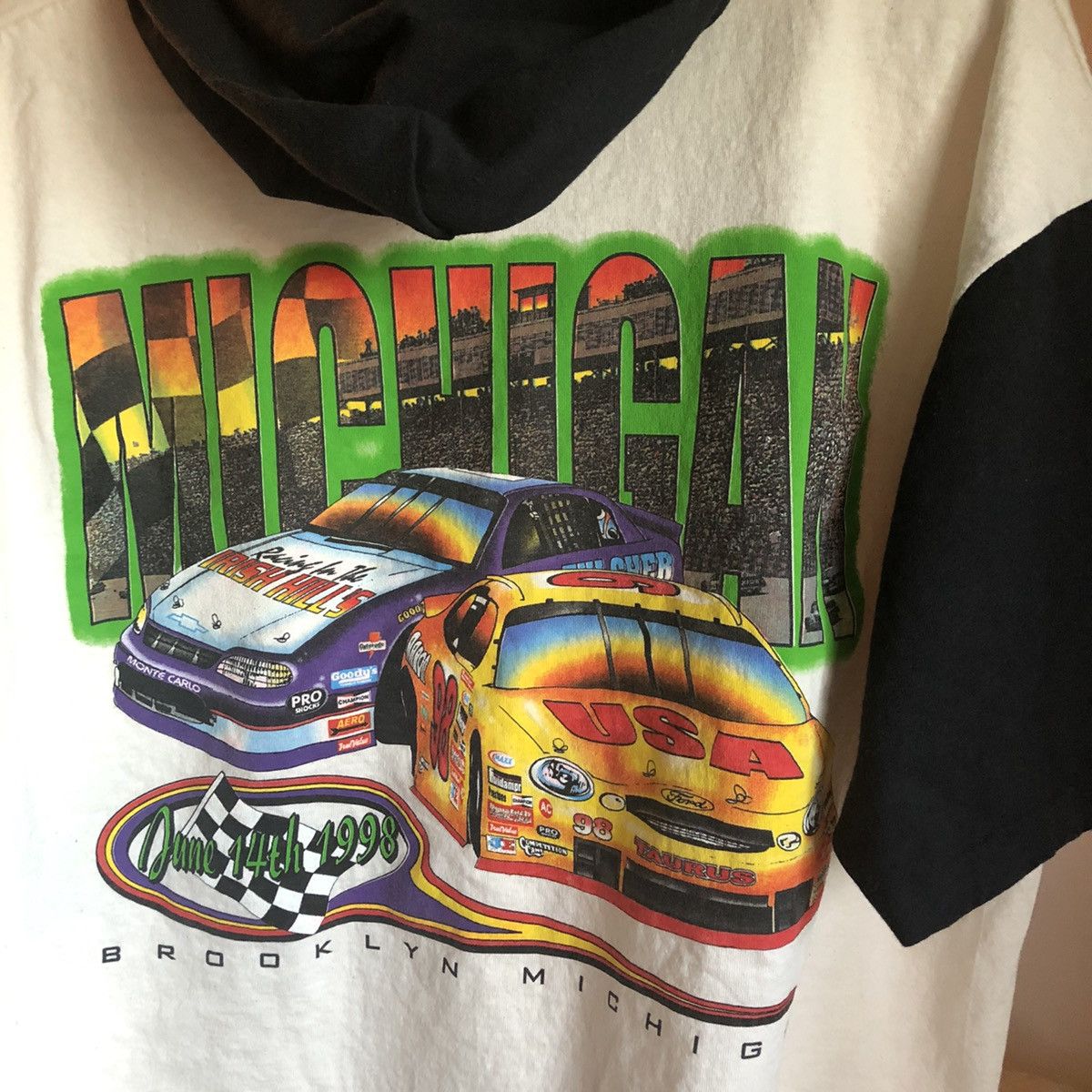 NASCAR Vintage 90s NASCAR Michigan Big Graphic Logo T Shirt Hoodie Size US L / EU 52-54 / 3 - 2 Thumbnail