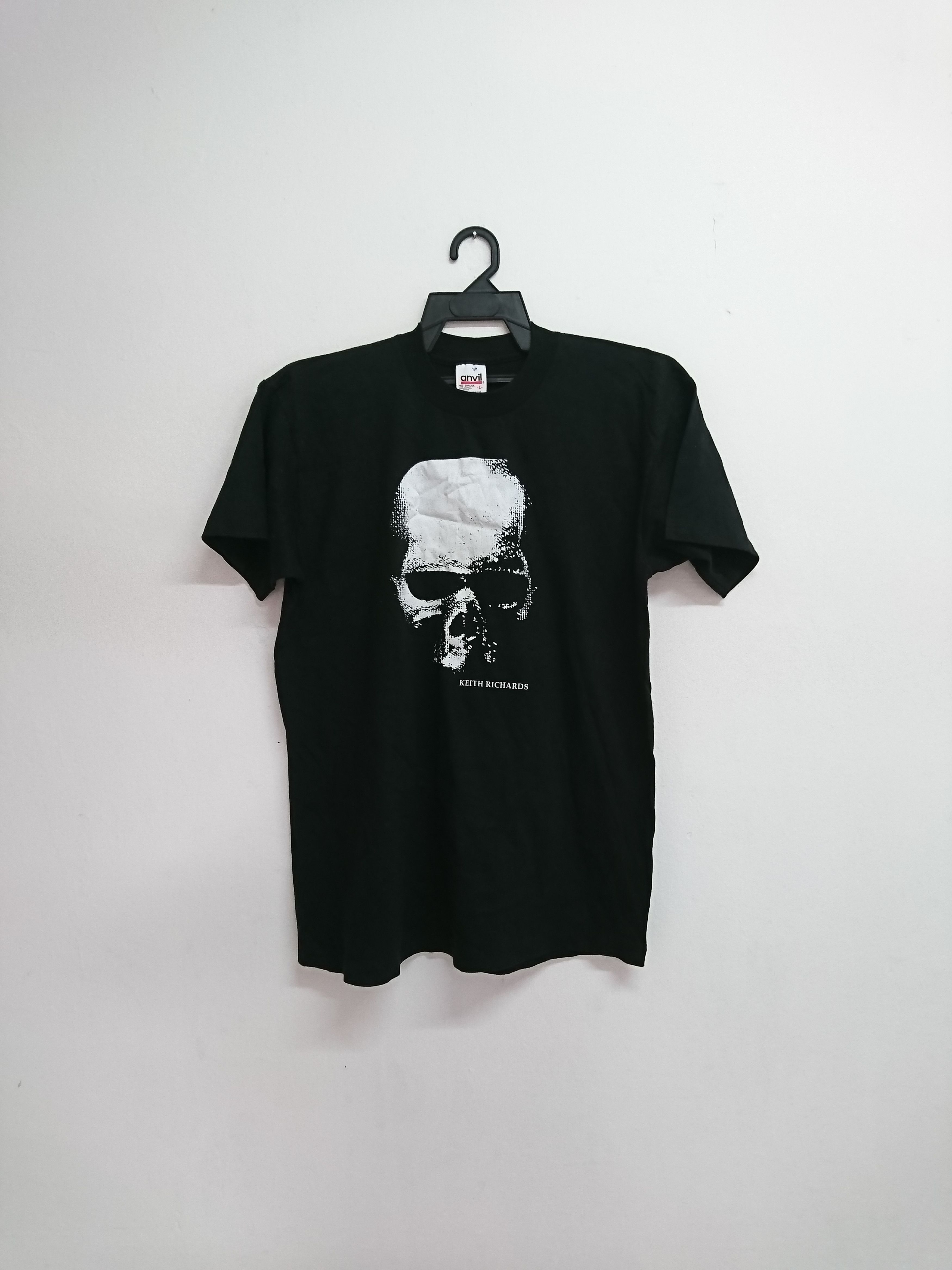 image of Band Tees x Vintage VTG 90's Keith Richards Rolling Stones in Black, Men's (Size Large)