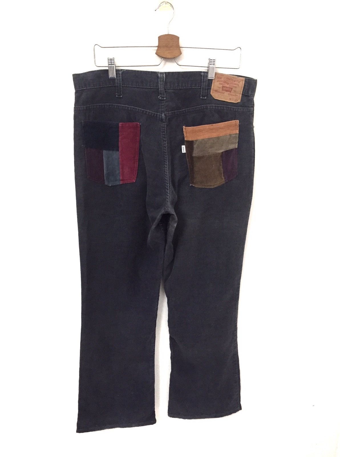 Art Comes First Vintage 80s Levis Corduroy Patchwork Flare top button 54 Size US 36 / EU 52 - 2 Thumbnail