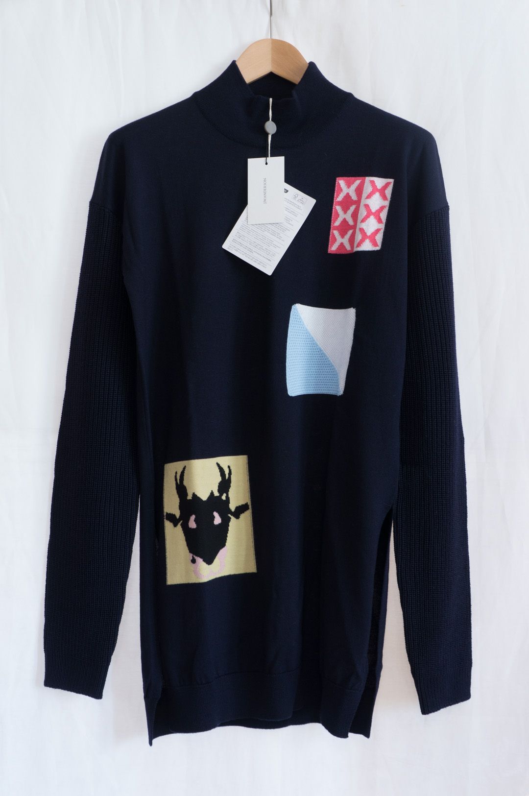 Pre-owned Jw Anderson Nwt Patches Sweater S In Navy