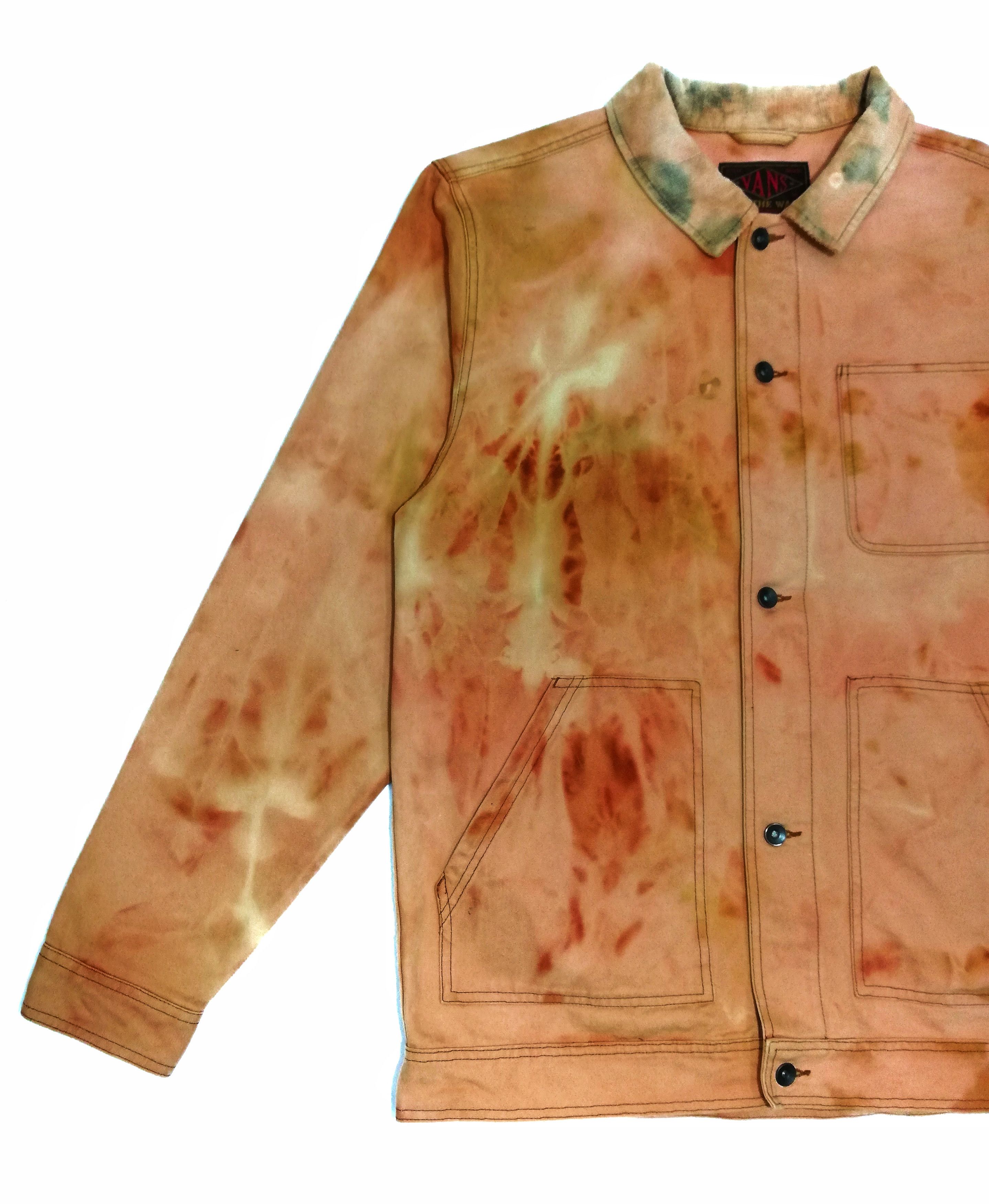Vans 🔥Of The Wall Faded Brown Tie Die Worker Jacket Cotton🔥 Size US XL / EU 56 / 4 - 3 Thumbnail