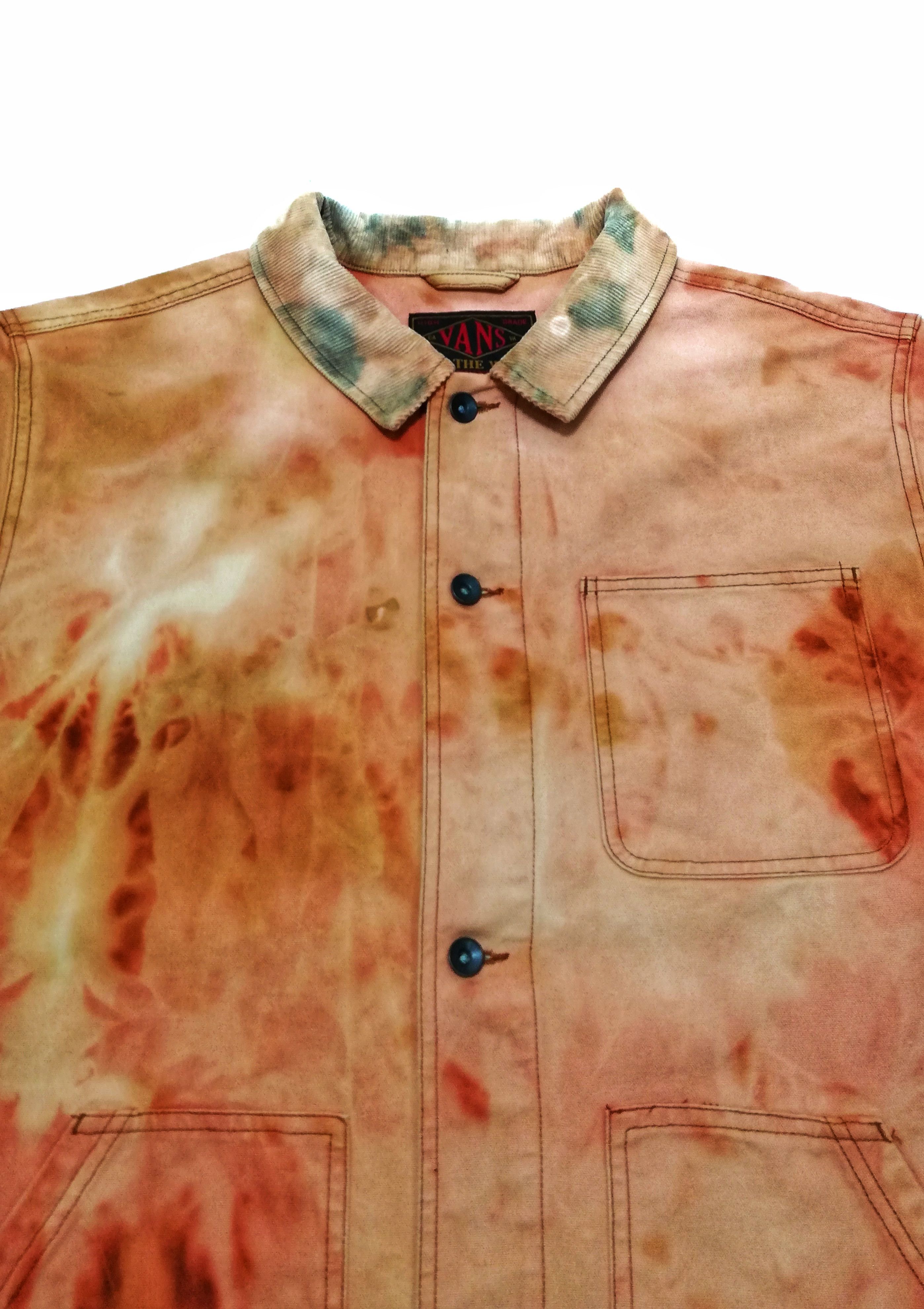 Vans 🔥Of The Wall Faded Brown Tie Die Worker Jacket Cotton🔥 Size US XL / EU 56 / 4 - 6 Thumbnail