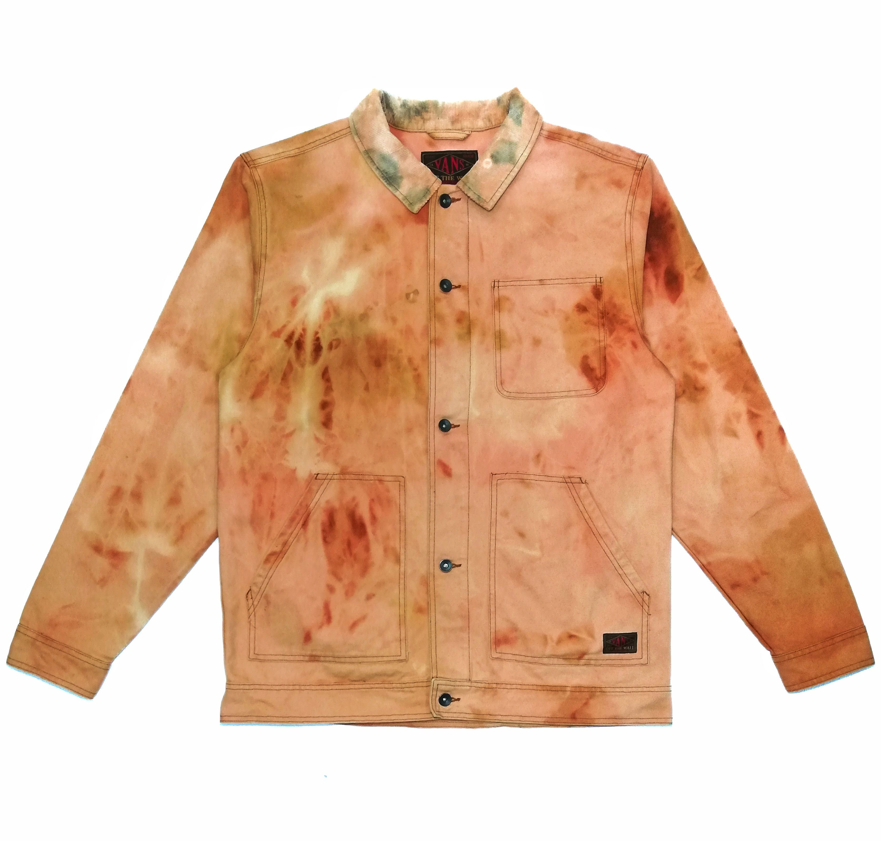 Vans 🔥Of The Wall Faded Brown Tie Die Worker Jacket Cotton🔥 Size US XL / EU 56 / 4 - 2 Thumbnail