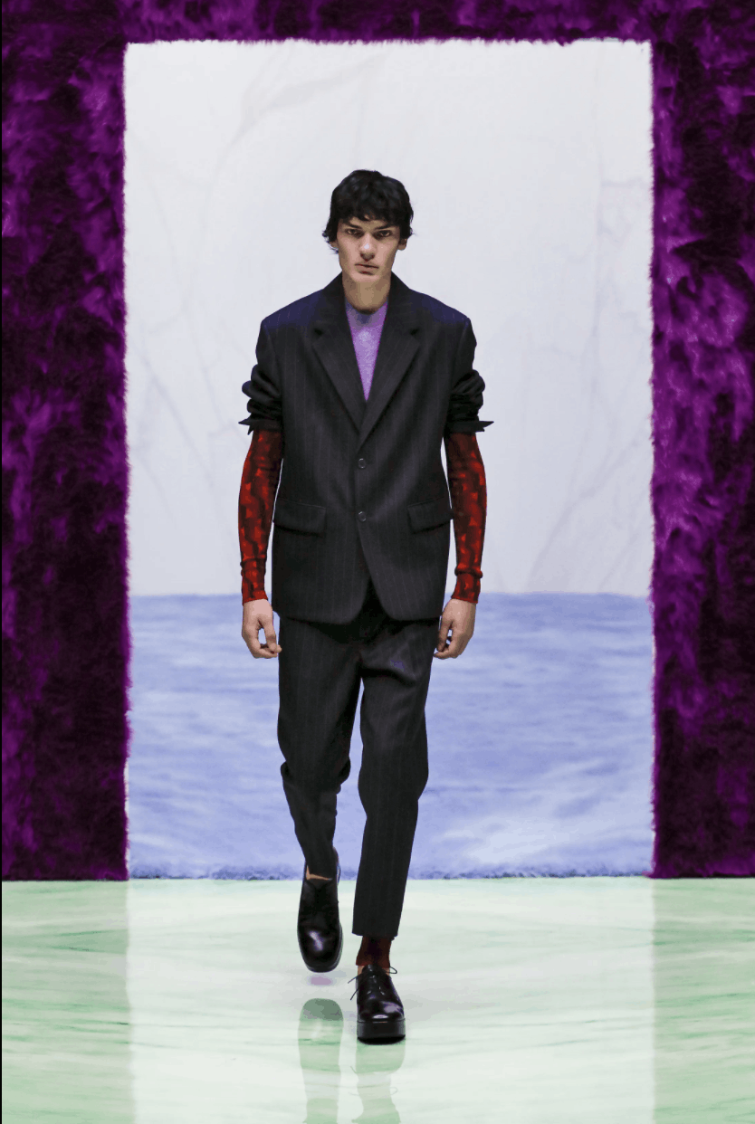 image of Prada x Raf Simons Fw21 - Virgin Woll Sweater - $890 in Purple, Men's (Size Medium)
