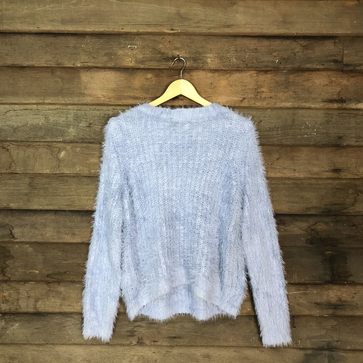 Homespun Knitwear × Japanese Brand Te’Chichi Blue Mohair shag shaggy fur Knitwear #c1037 Size US M / EU 48-50 / 2 - 11 Thumbnail