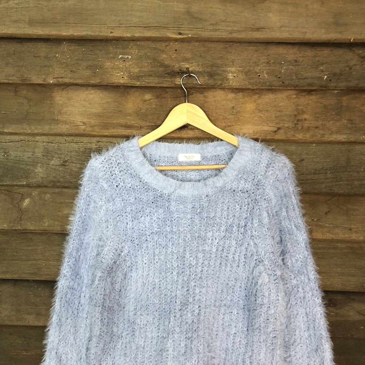 Homespun Knitwear × Japanese Brand Te’Chichi Blue Mohair shag shaggy fur Knitwear #c1037 Size US M / EU 48-50 / 2 - 2 Thumbnail