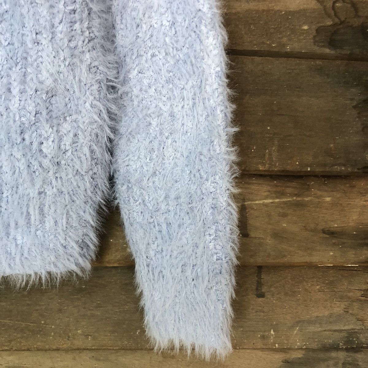 Homespun Knitwear × Japanese Brand Te’Chichi Blue Mohair shag shaggy fur Knitwear #c1037 Size US M / EU 48-50 / 2 - 4 Thumbnail
