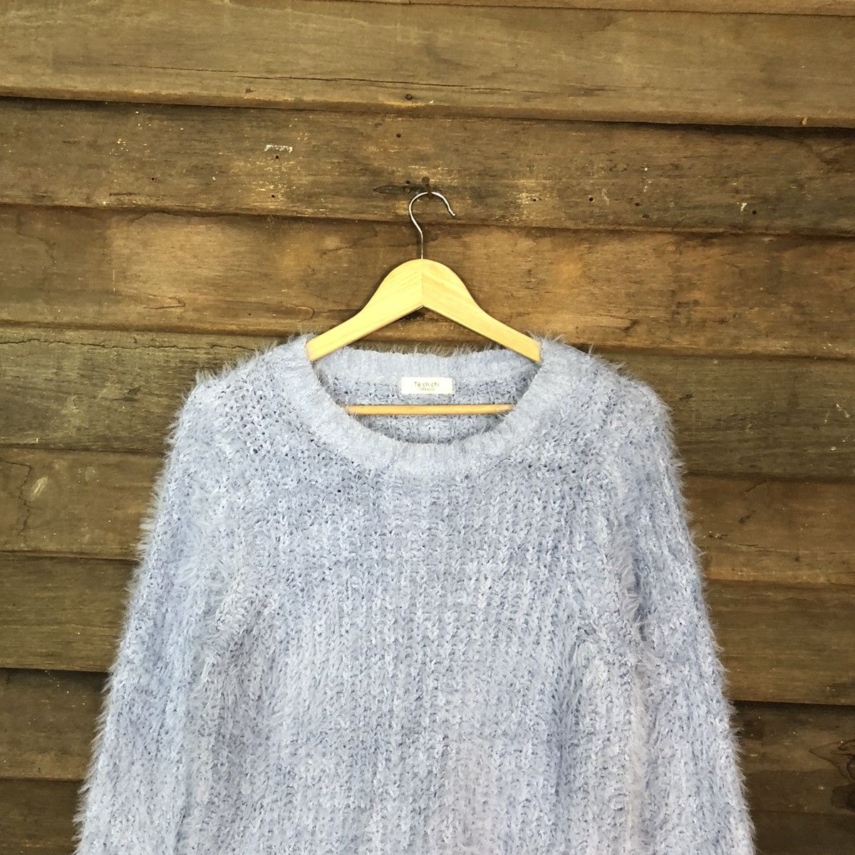 Homespun Knitwear × Japanese Brand Te’Chichi Blue Mohair shag shaggy fur Knitwear #c1037 Size US M / EU 48-50 / 2 - 9 Thumbnail