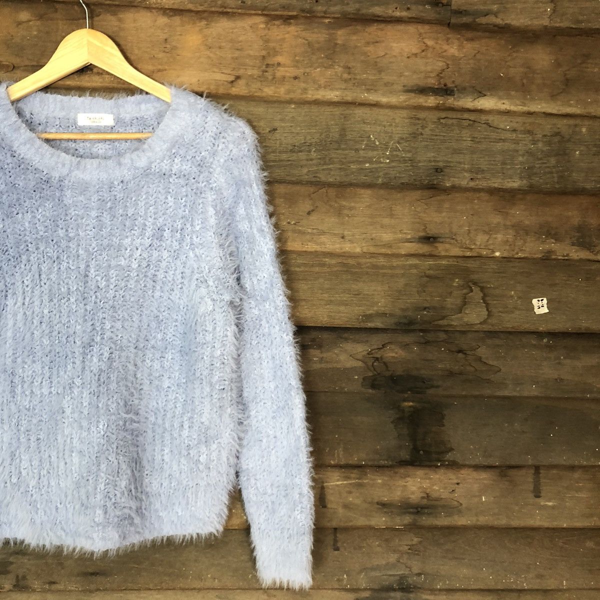 Homespun Knitwear × Japanese Brand Te’Chichi Blue Mohair shag shaggy fur Knitwear #c1037 Size US M / EU 48-50 / 2 - 5 Thumbnail