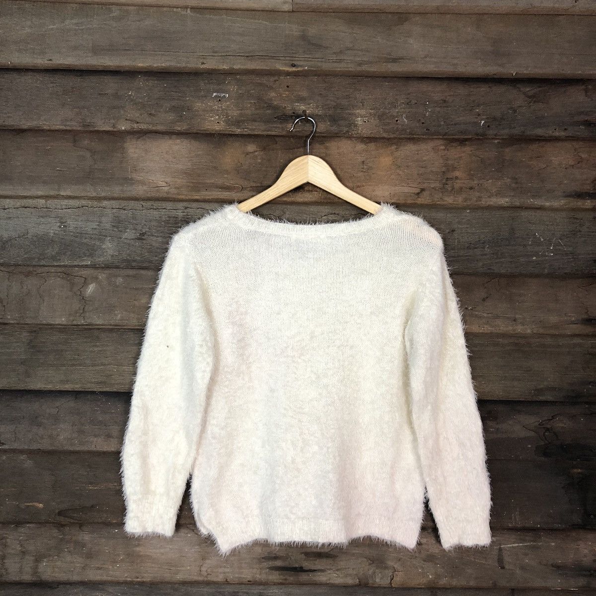 Homespun Knitwear DLL Japan Cream Mohair Shag Shaggy fur Knitwear #c1044 Size US S / EU 44-46 / 1 - 10 Thumbnail