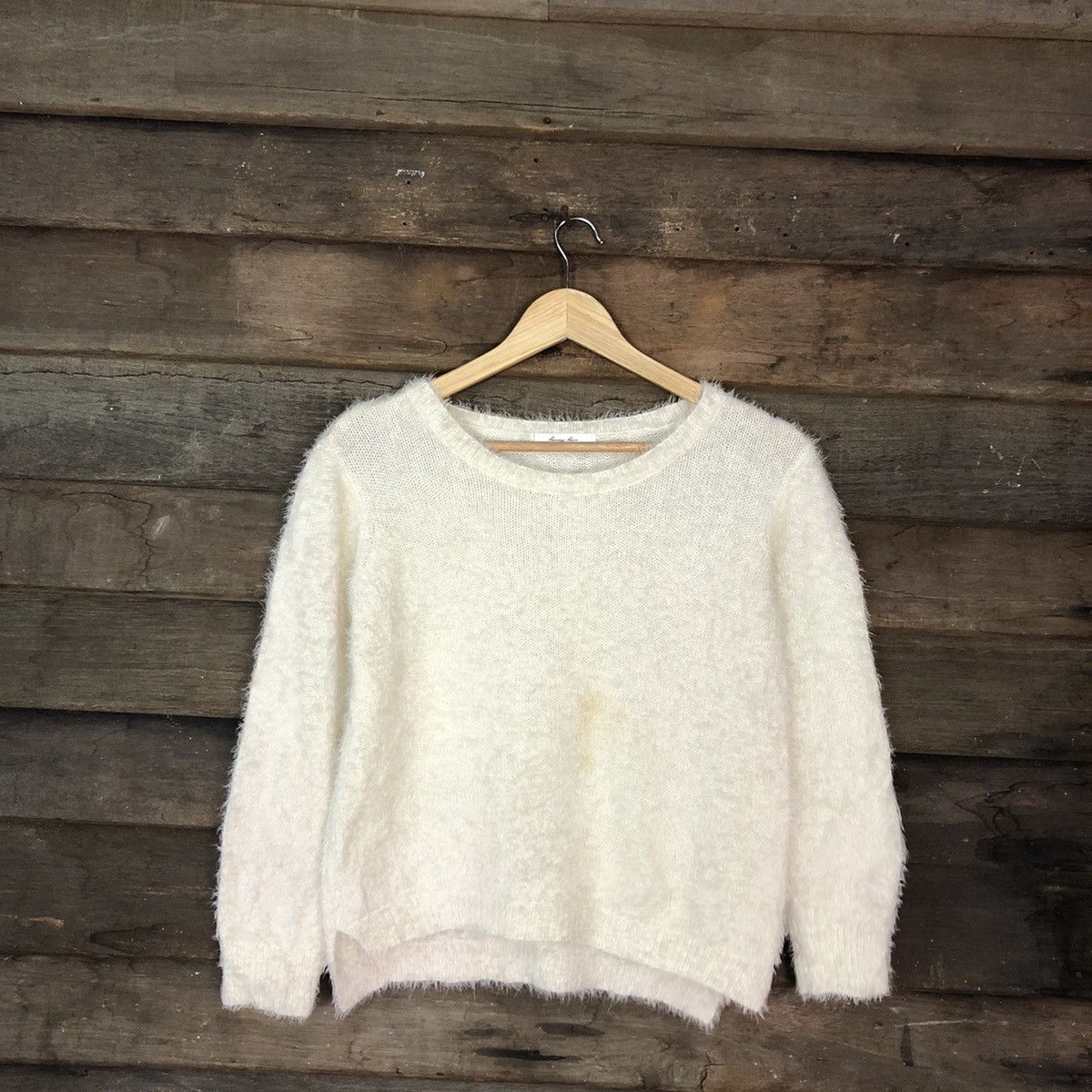 Homespun Knitwear DLL Japan Cream Mohair Shag Shaggy fur Knitwear #c1044 Size US S / EU 44-46 / 1 - 3 Thumbnail