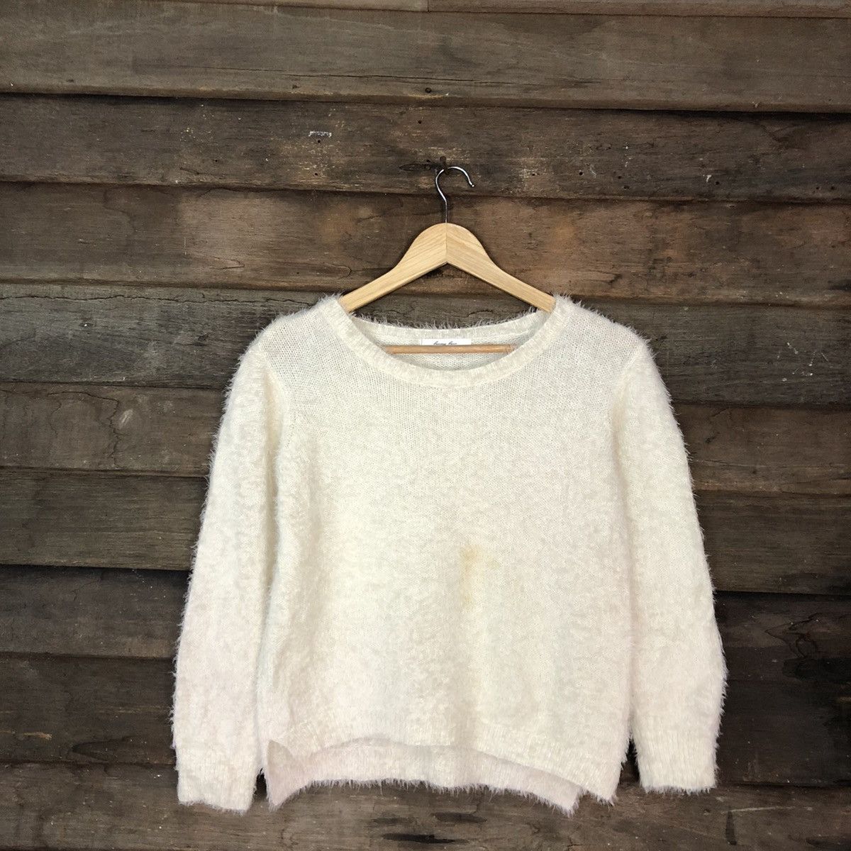 Homespun Knitwear DLL Japan Cream Mohair Shag Shaggy fur Knitwear #c1044 Size US S / EU 44-46 / 1 - 8 Thumbnail