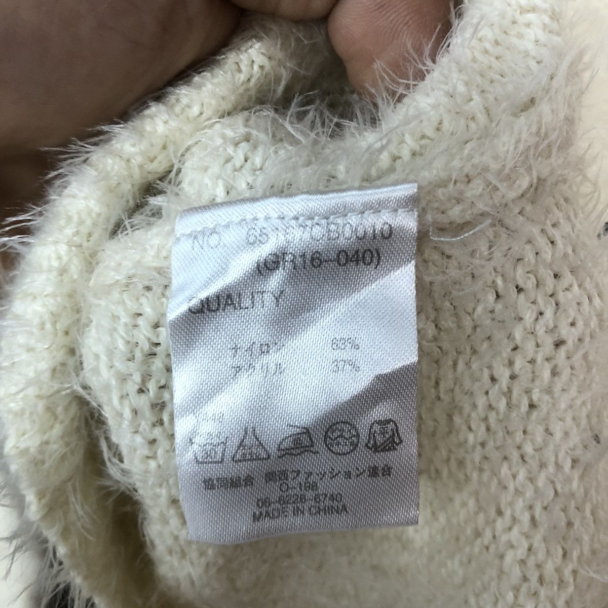 Homespun Knitwear DLL Japan Cream Mohair Shag Shaggy fur Knitwear #c1044 Size US S / EU 44-46 / 1 - 11 Thumbnail
