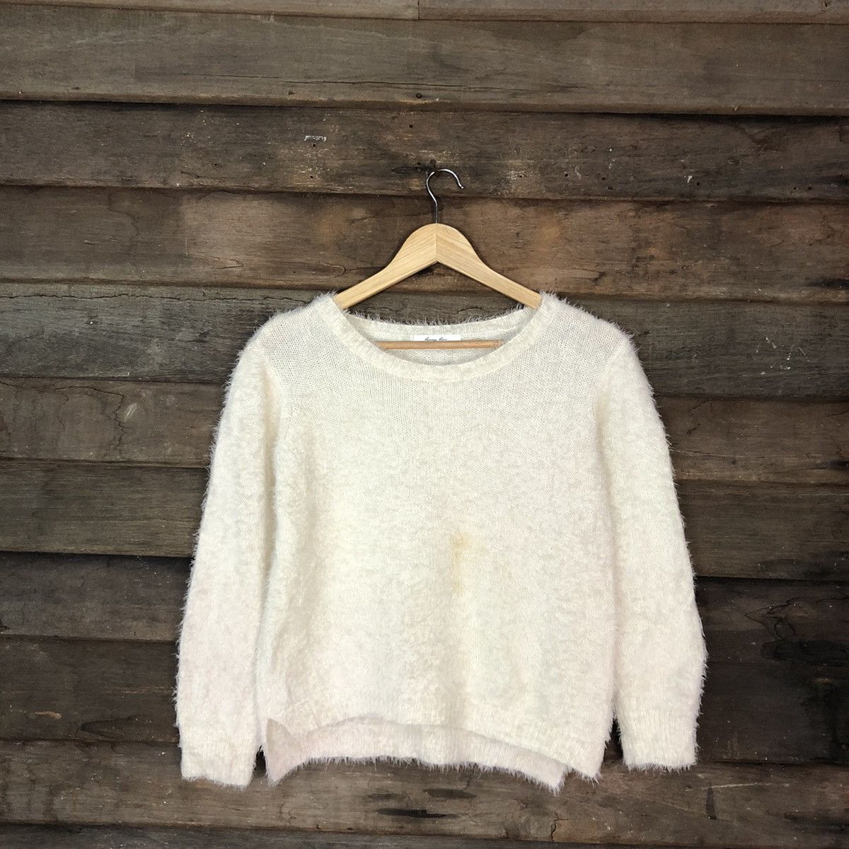 Homespun Knitwear DLL Japan Cream Mohair Shag Shaggy fur Knitwear #c1044 Size US S / EU 44-46 / 1 - 1 Thumbnail