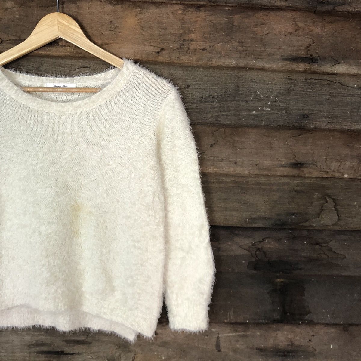 Homespun Knitwear DLL Japan Cream Mohair Shag Shaggy fur Knitwear #c1044 Size US S / EU 44-46 / 1 - 5 Thumbnail
