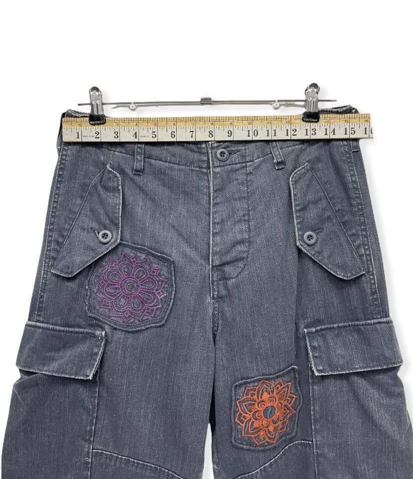 Japanese Brand 🔥Sukajan KU Tiger & Flowers Embroidery Cargo Pants Karakuri Size US 29 - 13 Thumbnail
