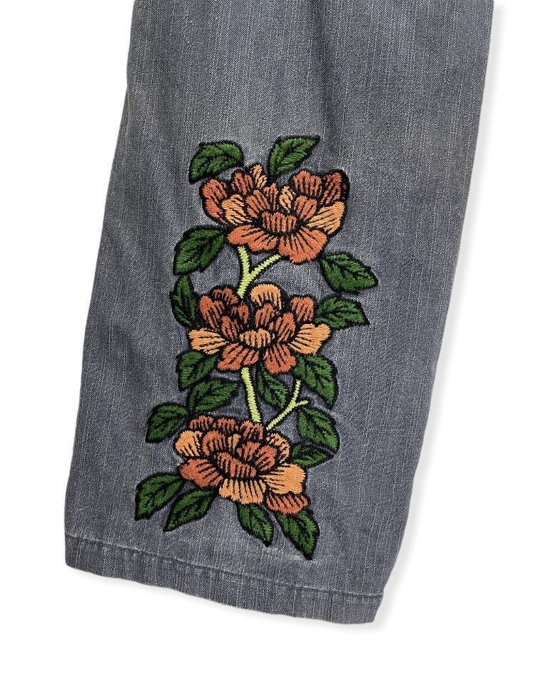 Japanese Brand 🔥Sukajan KU Tiger & Flowers Embroidery Cargo Pants Karakuri Size US 29 - 9 Thumbnail