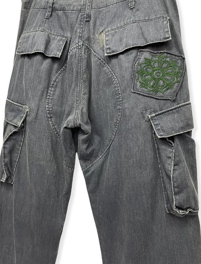 Japanese Brand 🔥Sukajan KU Tiger & Flowers Embroidery Cargo Pants Karakuri Size US 29 - 8 Thumbnail